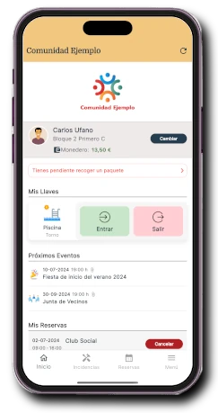 App para reservas en Comunidades