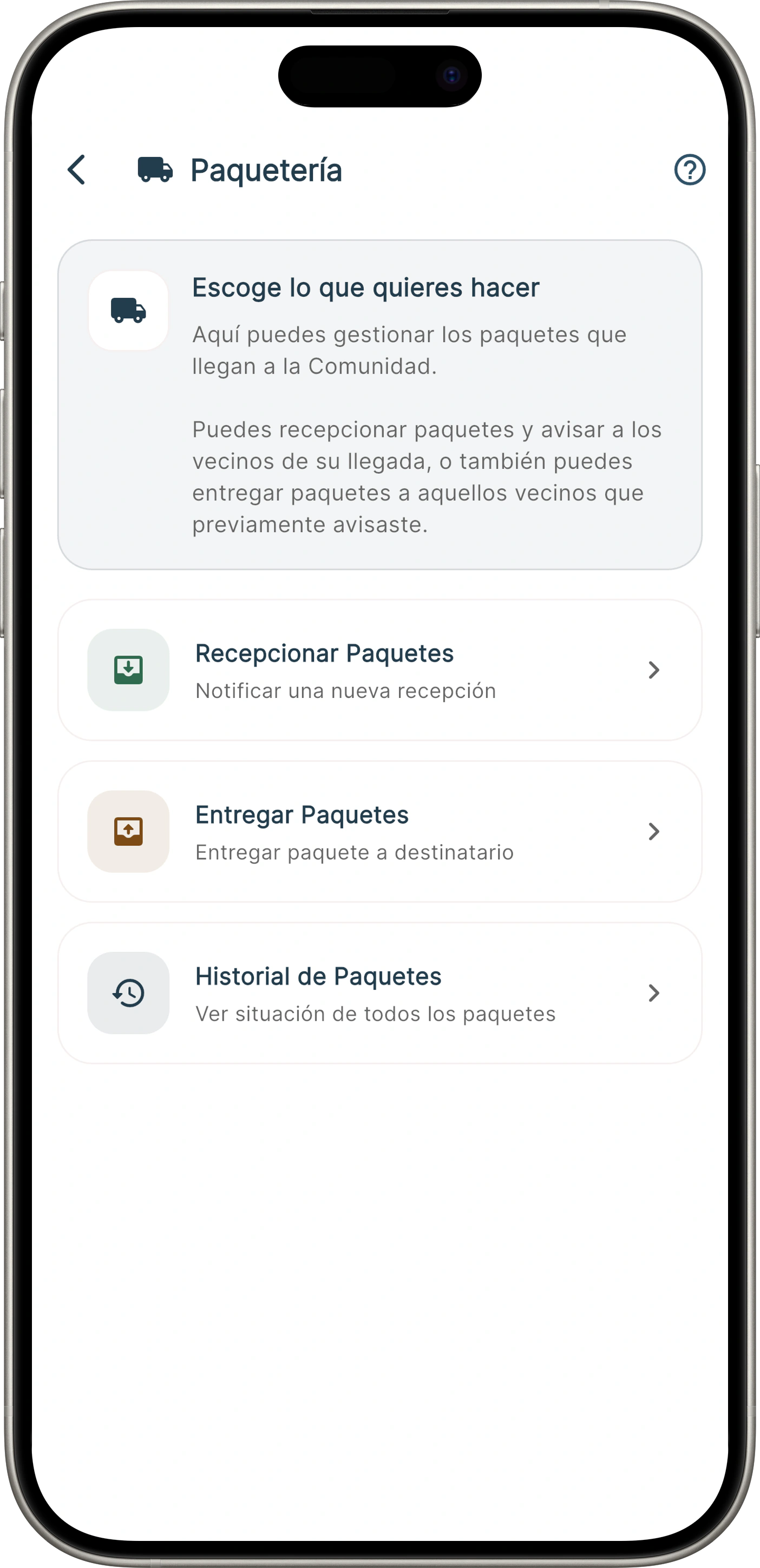 Gestiona la recepción y entrega de paquetes