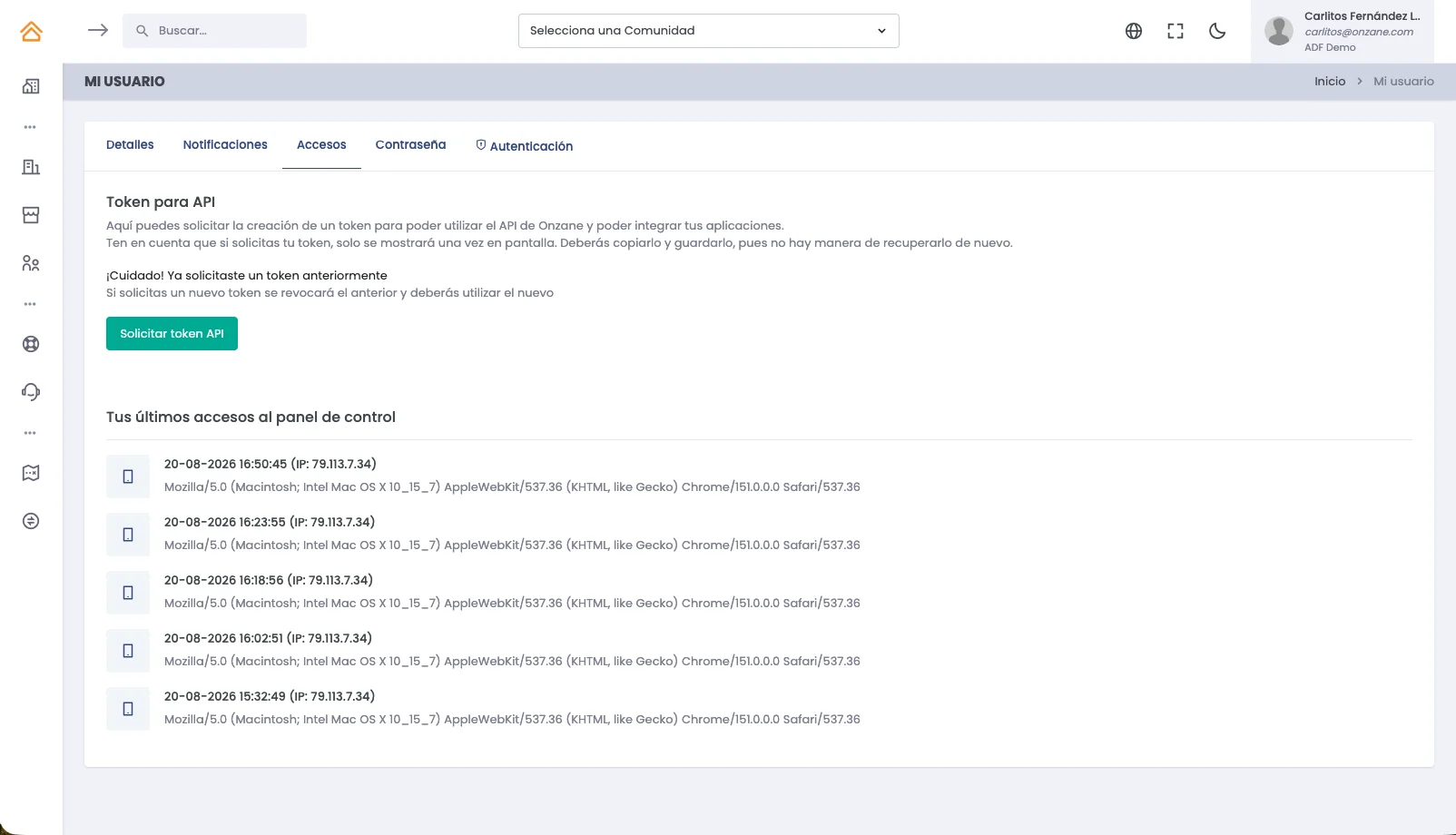 Control de API